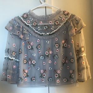 Needle and thread embroidered crop blouse size 0